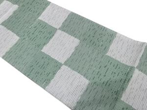 未使用品　市松模様織り出し　袋帯